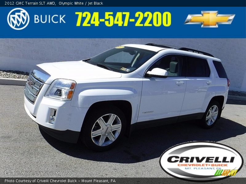 Olympic White / Jet Black 2012 GMC Terrain SLT AWD