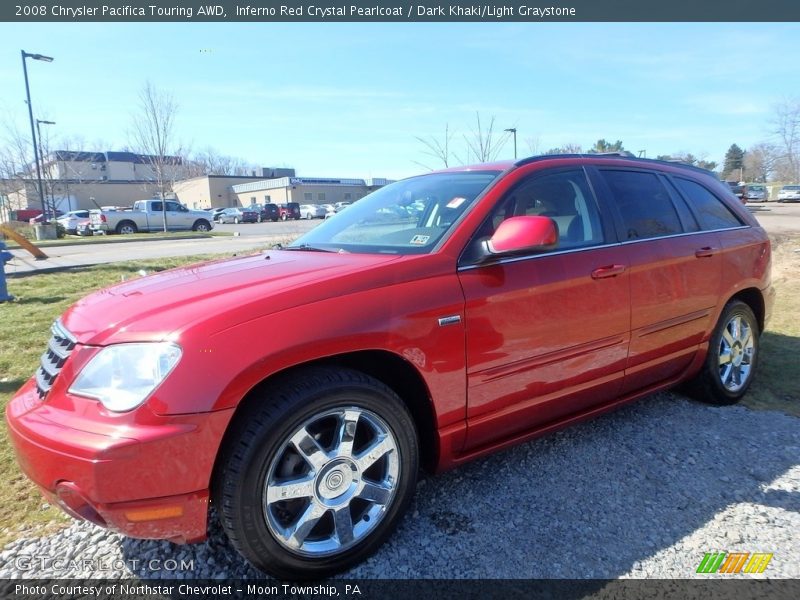 Inferno Red Crystal Pearlcoat / Dark Khaki/Light Graystone 2008 Chrysler Pacifica Touring AWD