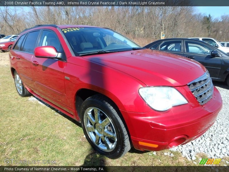 Inferno Red Crystal Pearlcoat / Dark Khaki/Light Graystone 2008 Chrysler Pacifica Touring AWD