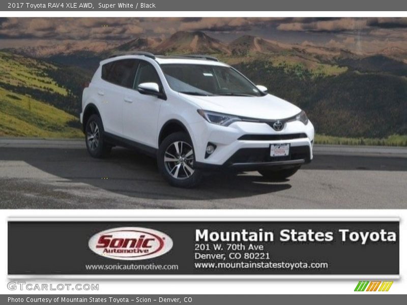 Super White / Black 2017 Toyota RAV4 XLE AWD