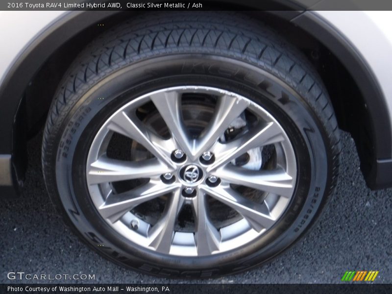 Classic Silver Metallic / Ash 2016 Toyota RAV4 Limited Hybrid AWD