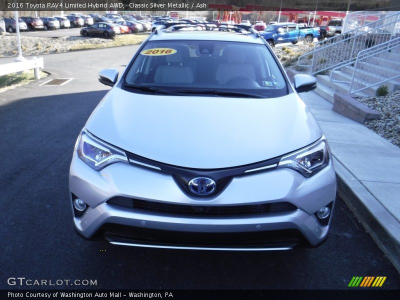 Classic Silver Metallic / Ash 2016 Toyota RAV4 Limited Hybrid AWD