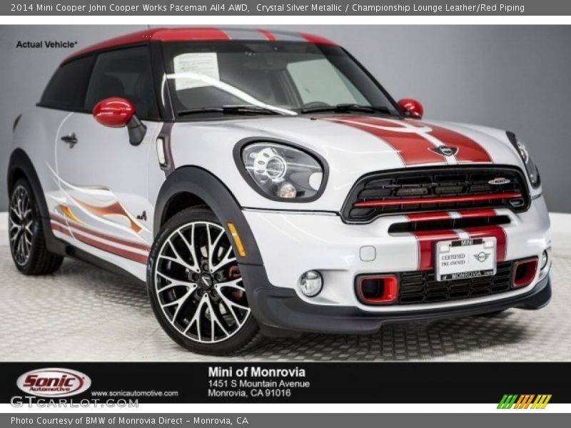 Crystal Silver Metallic / Championship Lounge Leather/Red Piping 2014 Mini Cooper John Cooper Works Paceman All4 AWD
