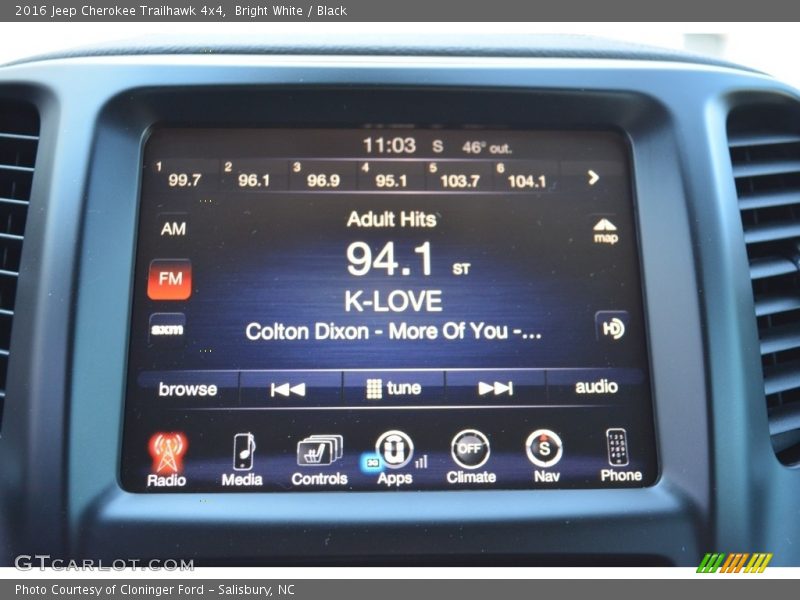 Bright White / Black 2016 Jeep Cherokee Trailhawk 4x4