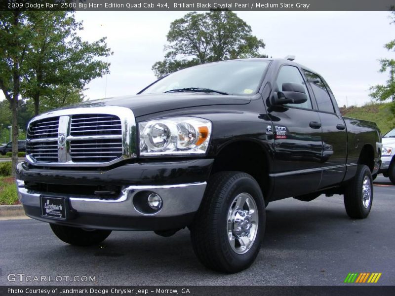 Brilliant Black Crystal Pearl / Medium Slate Gray 2009 Dodge Ram 2500 Big Horn Edition Quad Cab 4x4