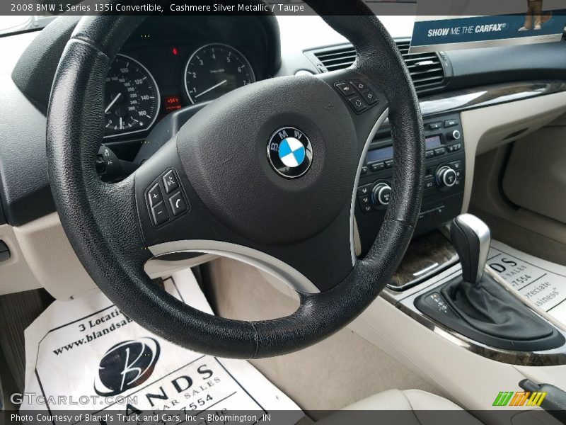 Cashmere Silver Metallic / Taupe 2008 BMW 1 Series 135i Convertible