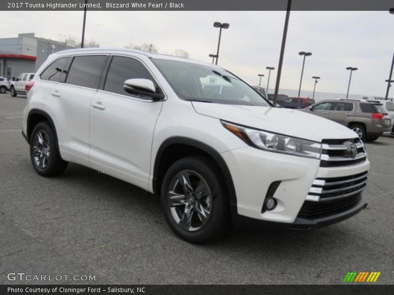 Blizzard White Pearl / Black 2017 Toyota Highlander Limited