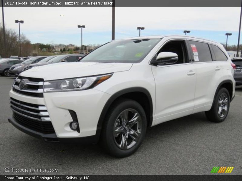 Blizzard White Pearl / Black 2017 Toyota Highlander Limited