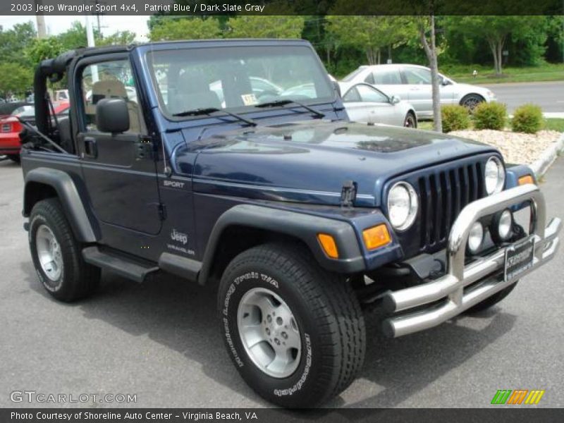 Patriot Blue / Dark Slate Gray 2003 Jeep Wrangler Sport 4x4