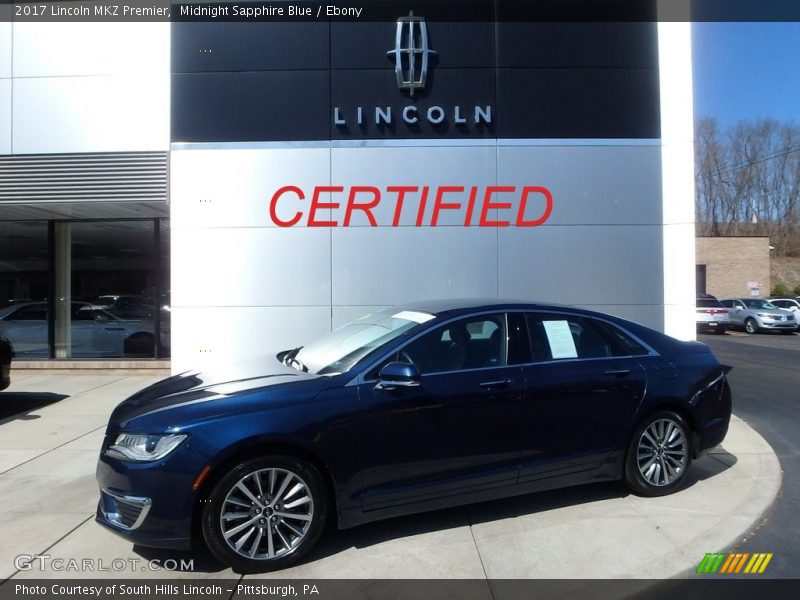 Midnight Sapphire Blue / Ebony 2017 Lincoln MKZ Premier