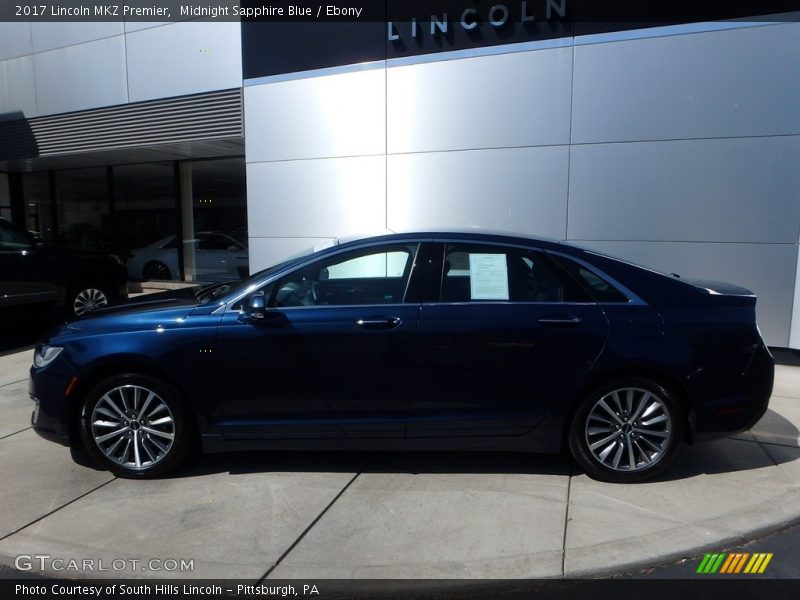 Midnight Sapphire Blue / Ebony 2017 Lincoln MKZ Premier