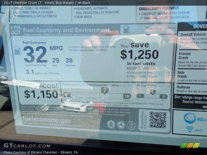 Kinetic Blue Metallic / Jet Black 2017 Chevrolet Cruze LT