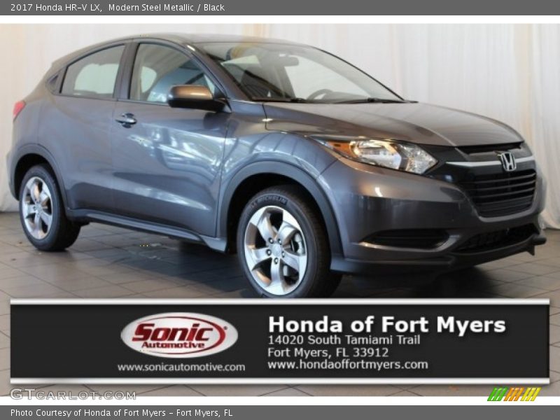Modern Steel Metallic / Black 2017 Honda HR-V LX