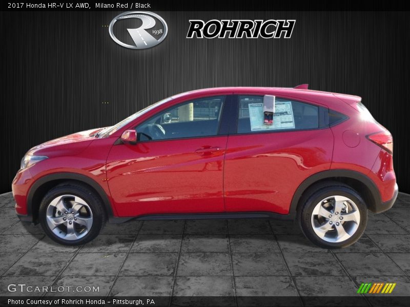 Milano Red / Black 2017 Honda HR-V LX AWD
