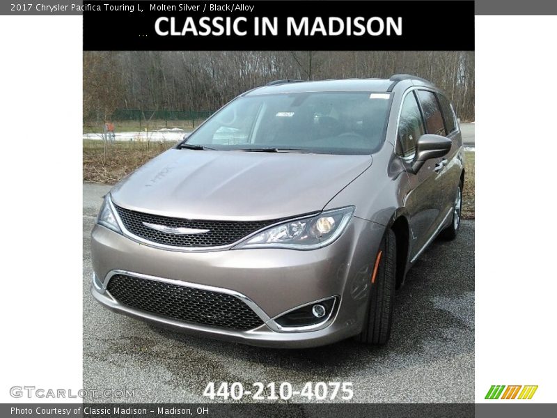 Molten Silver / Black/Alloy 2017 Chrysler Pacifica Touring L