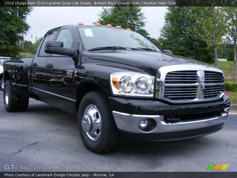 Brilliant Black Crystal Pearl / Medium Slate Gray 2009 Dodge Ram 3500 Laramie Quad Cab Dually