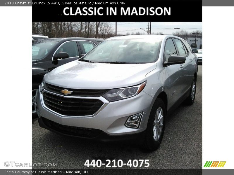 Silver Ice Metallic / Medium Ash Gray 2018 Chevrolet Equinox LS AWD