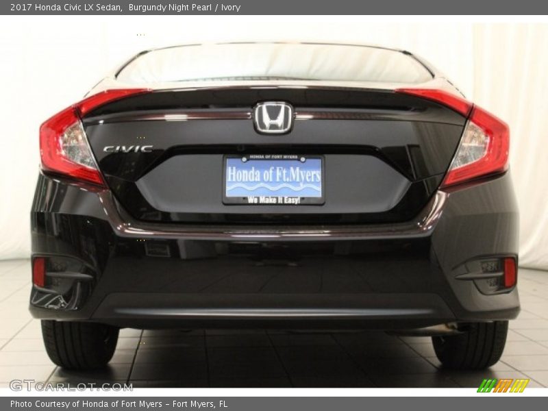 Burgundy Night Pearl / Ivory 2017 Honda Civic LX Sedan