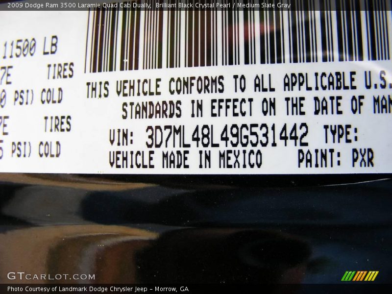 Brilliant Black Crystal Pearl / Medium Slate Gray 2009 Dodge Ram 3500 Laramie Quad Cab Dually
