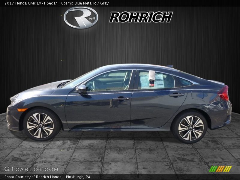 Cosmic Blue Metallic / Gray 2017 Honda Civic EX-T Sedan