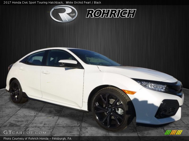 White Orchid Pearl / Black 2017 Honda Civic Sport Touring Hatchback