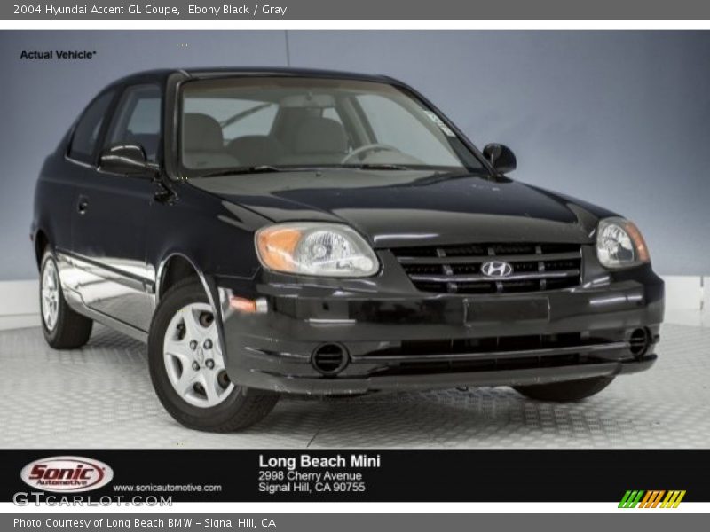 Ebony Black / Gray 2004 Hyundai Accent GL Coupe