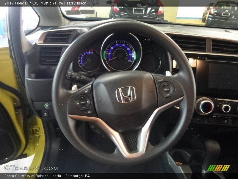 Mystic Yellow Pearl / Black 2017 Honda Fit EX
