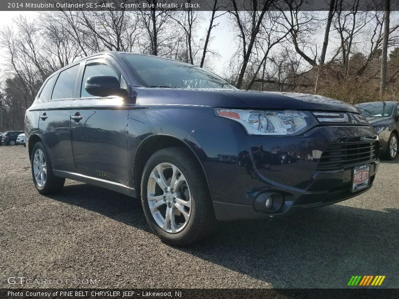 Cosmic Blue Metallic / Black 2014 Mitsubishi Outlander SE S-AWC