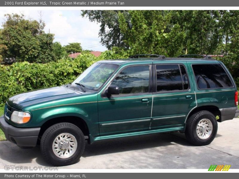 Tropic Green Metallic / Medium Prairie Tan 2001 Ford Explorer XLS