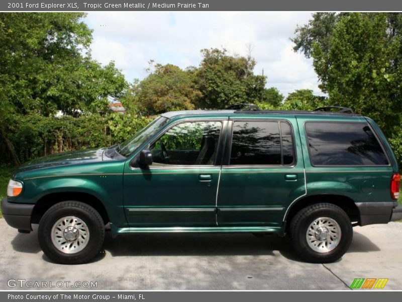 Tropic Green Metallic / Medium Prairie Tan 2001 Ford Explorer XLS