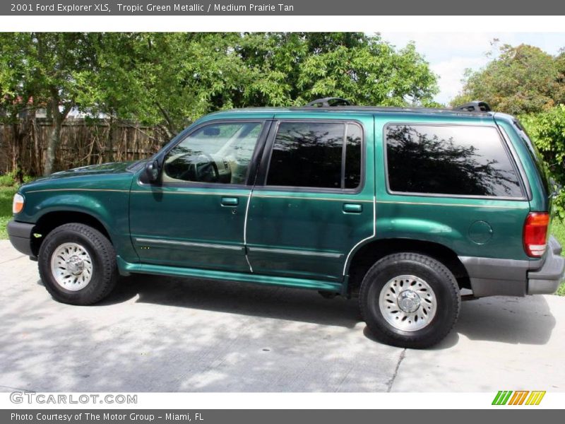 Tropic Green Metallic / Medium Prairie Tan 2001 Ford Explorer XLS