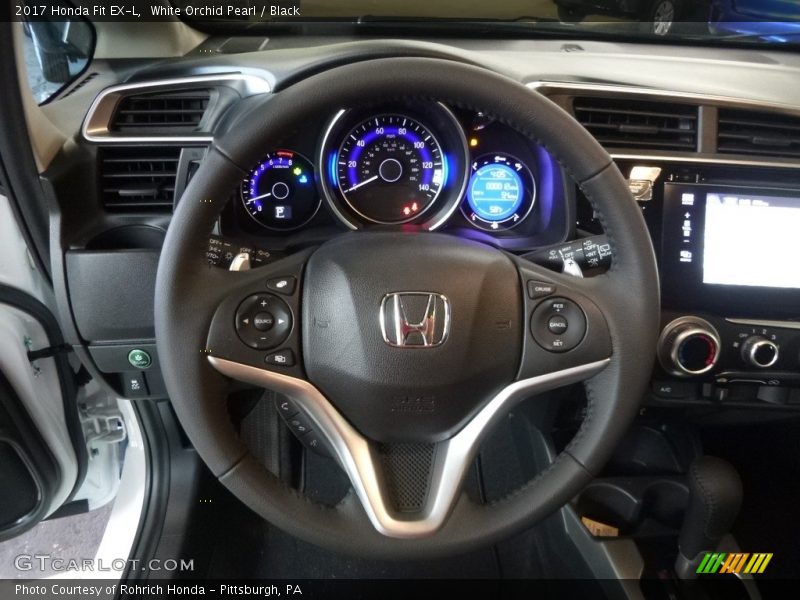 White Orchid Pearl / Black 2017 Honda Fit EX-L