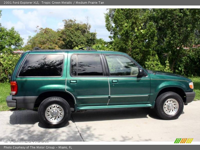 Tropic Green Metallic / Medium Prairie Tan 2001 Ford Explorer XLS