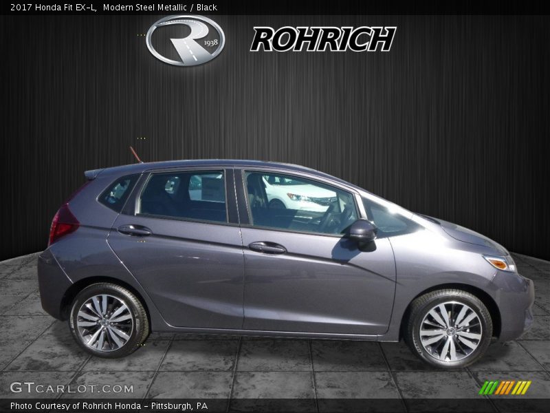 Modern Steel Metallic / Black 2017 Honda Fit EX-L