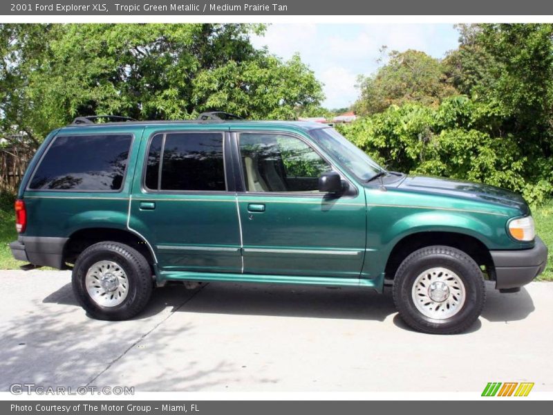 Tropic Green Metallic / Medium Prairie Tan 2001 Ford Explorer XLS