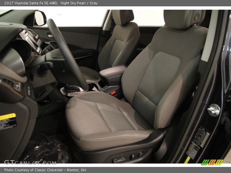 Night Sky Pearl / Gray 2017 Hyundai Santa Fe SE AWD