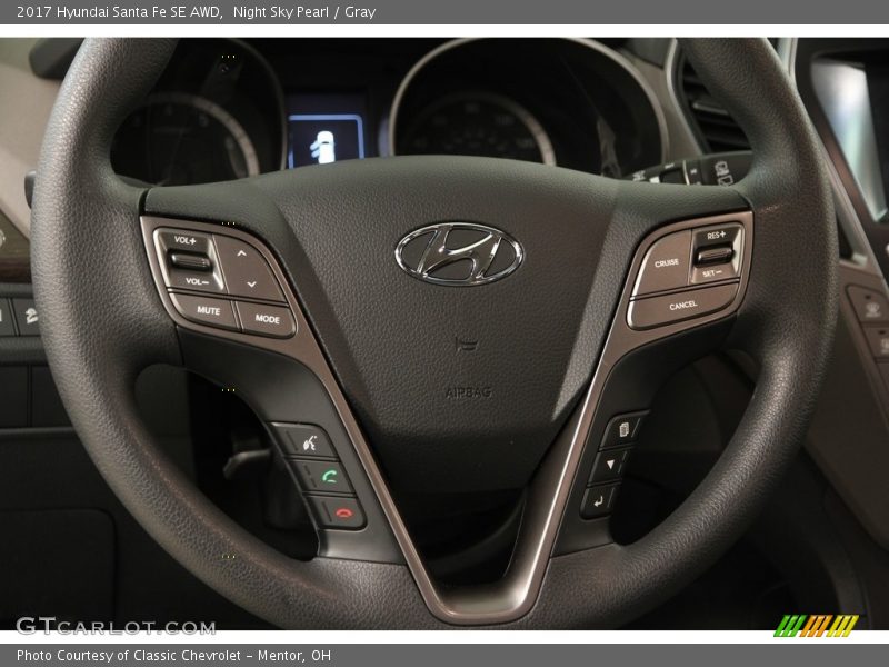 Night Sky Pearl / Gray 2017 Hyundai Santa Fe SE AWD