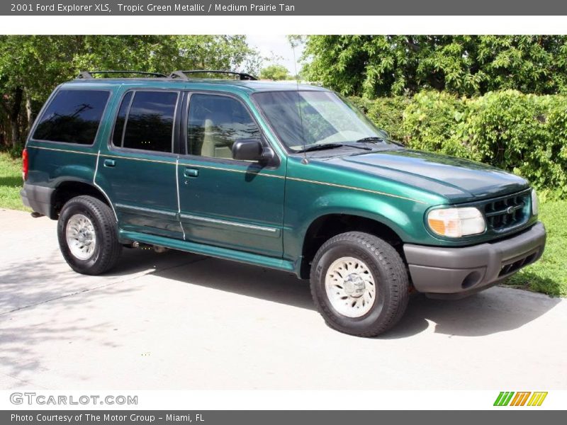 Tropic Green Metallic / Medium Prairie Tan 2001 Ford Explorer XLS