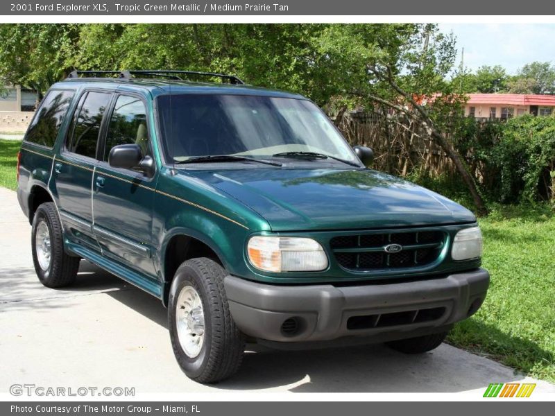 Tropic Green Metallic / Medium Prairie Tan 2001 Ford Explorer XLS