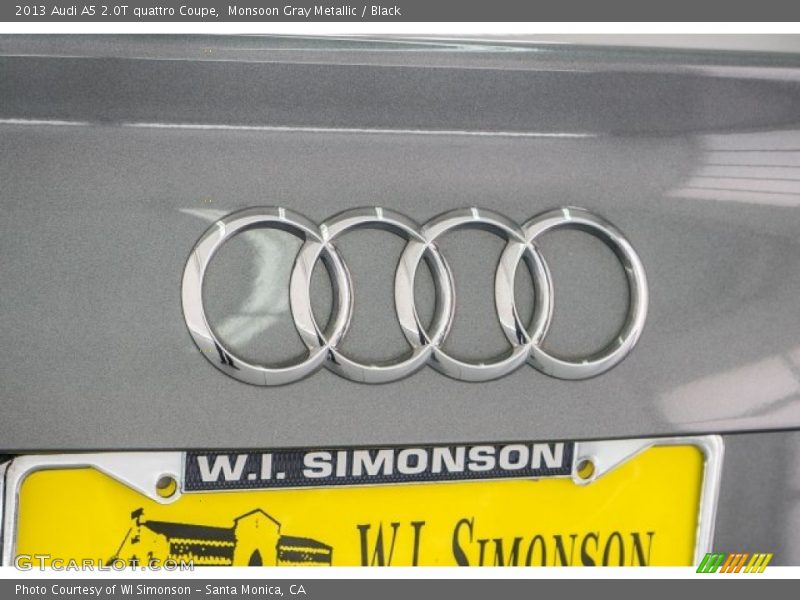 Monsoon Gray Metallic / Black 2013 Audi A5 2.0T quattro Coupe