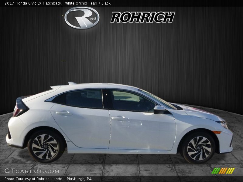 White Orchid Pearl / Black 2017 Honda Civic LX Hatchback