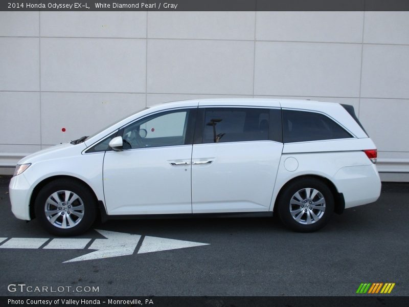 White Diamond Pearl / Gray 2014 Honda Odyssey EX-L