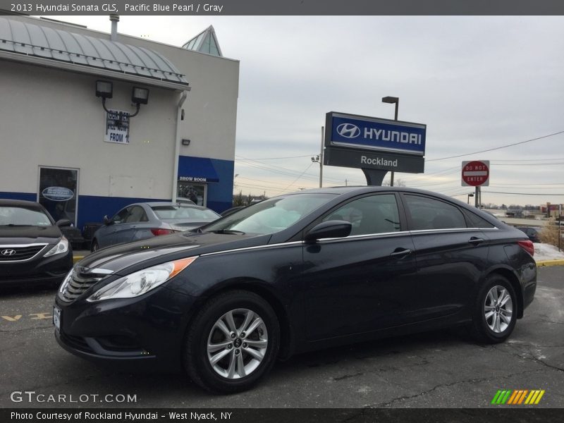 Pacific Blue Pearl / Gray 2013 Hyundai Sonata GLS