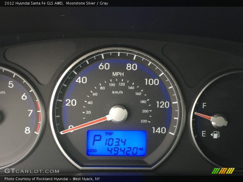 Moonstone Silver / Gray 2012 Hyundai Santa Fe GLS AWD