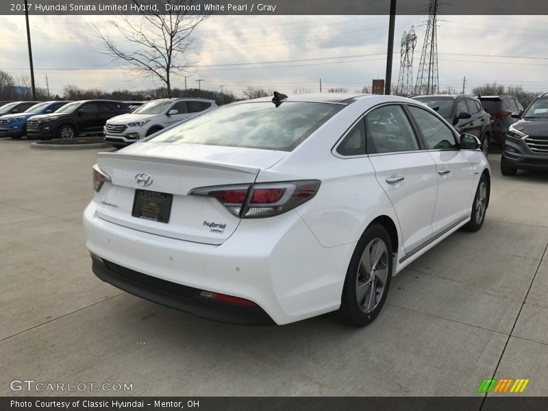 Diamond White Pearl / Gray 2017 Hyundai Sonata Limited Hybrid