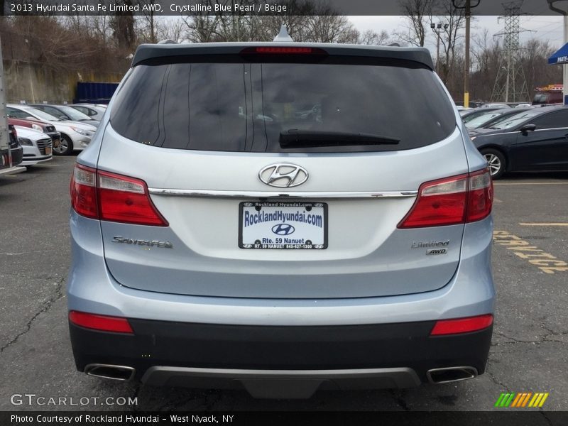 Crystalline Blue Pearl / Beige 2013 Hyundai Santa Fe Limited AWD