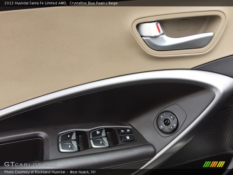 Crystalline Blue Pearl / Beige 2013 Hyundai Santa Fe Limited AWD