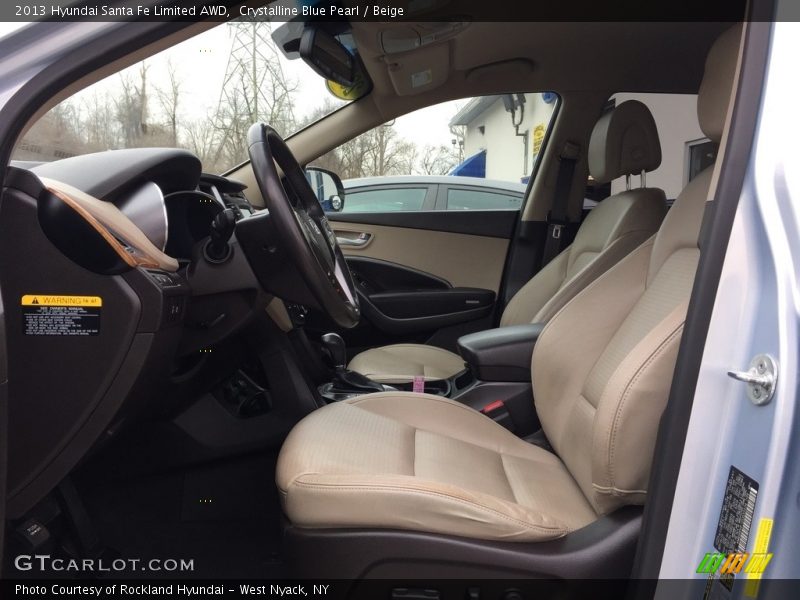 Crystalline Blue Pearl / Beige 2013 Hyundai Santa Fe Limited AWD