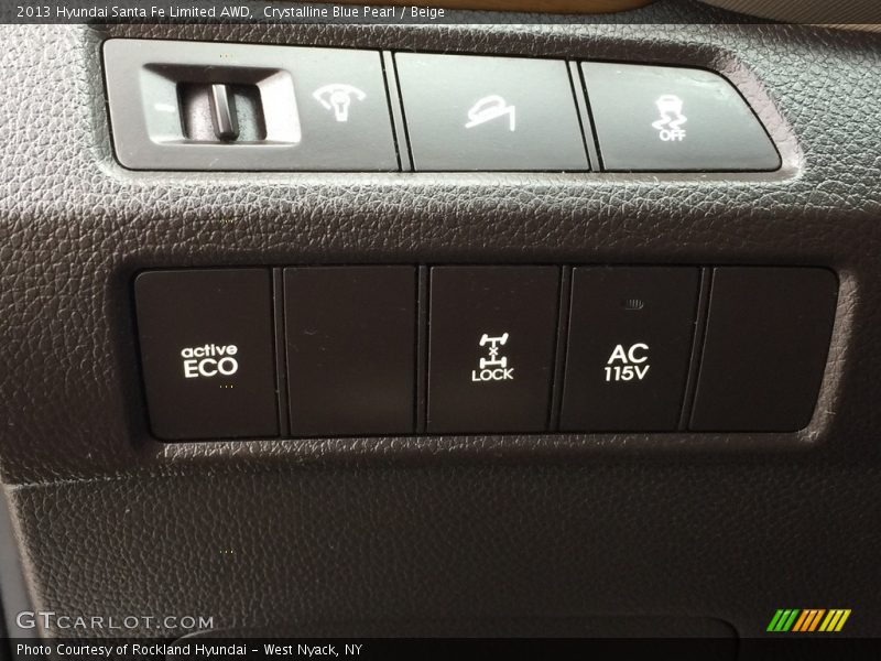 Crystalline Blue Pearl / Beige 2013 Hyundai Santa Fe Limited AWD