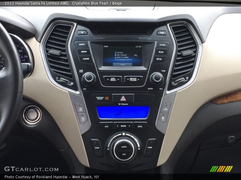 Crystalline Blue Pearl / Beige 2013 Hyundai Santa Fe Limited AWD